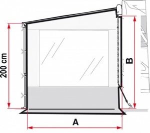 Fiamma Side W Pro Panel For Caravanstore F45S F45L F65L F65S F80S & F35 Pro Awning